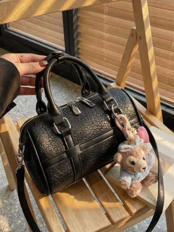 Textured Barrel Crossbody Bag