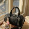 Textured Barrel Crossbody Bag