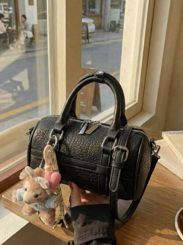 Textured Barrel Crossbody Bag