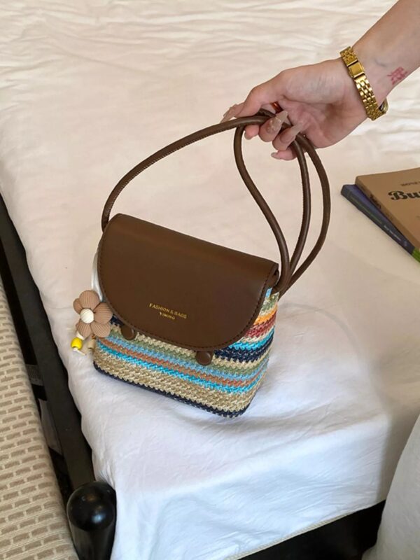 Striped Woven Crossbody Bag