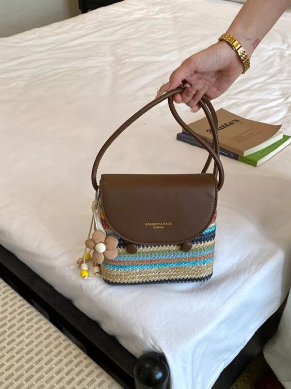 Striped Woven Crossbody Bag
